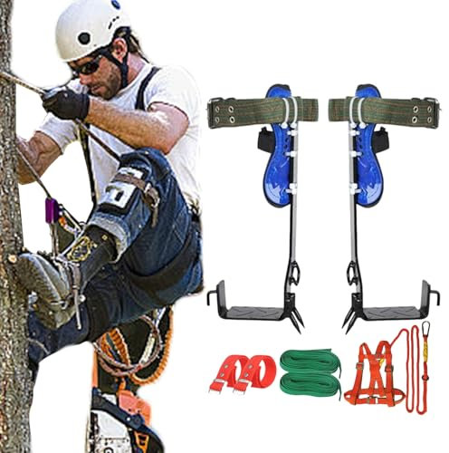 Generisch Baumkletterspikes-Set - Baumkletterspikes, Verstellbare Baumspitzen | Baumarbeitswerkzeuge, Kletterausrüstung mit rutschfestem Pedal für Outdoor-Aktivitäten, Obstpflücken, Baumpfleger