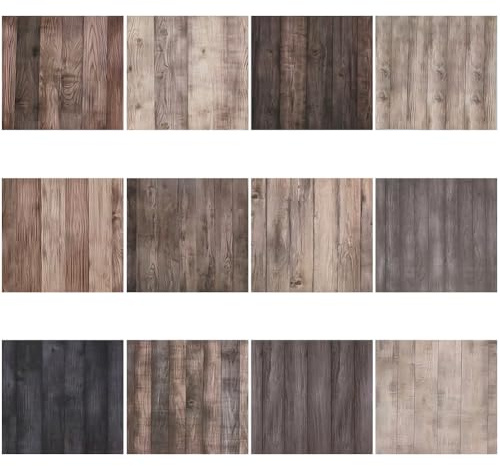 GORGECRAFT 24 Blatt 12 Stile Holzstruktur Scrapbook Papierblock 15.2cm Dekorativer Vintage Druck Junk Journal Karton Hintergrundpapier Zubehör Für Kartenherstellung Alben Decoupage Origami Kunsthandwe