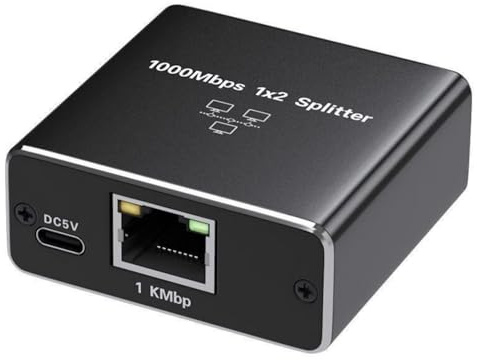 Trufolxiaz Adattatore Splitter Rete Gigabit Compatta con Cavo Alimentazione USB per Configurazioni Facili E Collegamenti Affidabilità Gigabit Ethernet Splitter