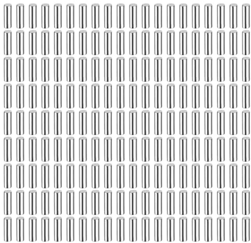 QUARKZMAN Zylinderstifte Rostfrei, 2 mm x 6 mm Dübelstifte 200 Stück | 304 Edelstahl Spannstift Passstift, Silberton Metallstifte, Bolzen Metall für DIY, Möbel, Bastelprojekte