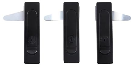 3Sets Zinc Alloy MS730 Plane Locks Matte for Distribution Cabinet Lock Kit Box Tin Trunk Locker(3set-Black with Key)