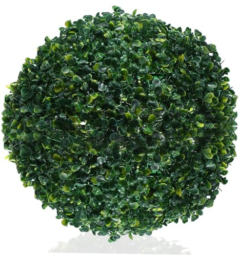 TOYANDONA Bola Topiaria Artificial de Plástico Verde de 33cm, Decoración Realista para Jardín y Exteriores, Esfera Decorativa Fácil de Aplicar y Acabado Fino