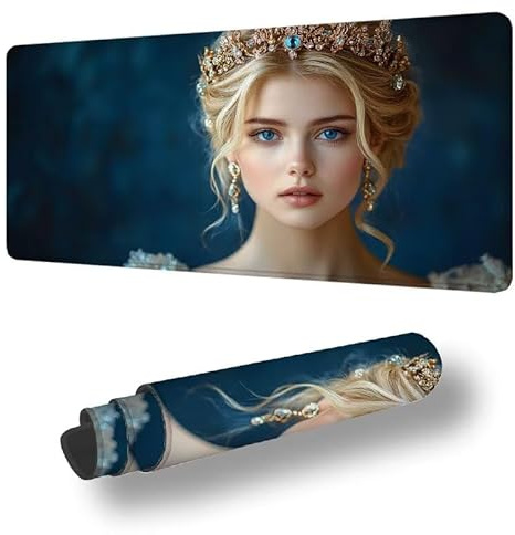 Tapis de Souris XXL 1200 x 600 mm Grand Tapis de Souris Gamer EuropeSous Main Bureau Bords Cousus Imperméable Antidérapant pour PC, Ordinateur Portable Améliore la Précision et Vitesse, Femme S-12049