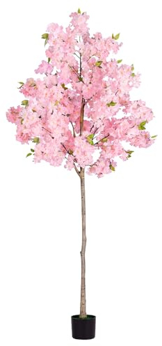 ABQ Kunstpflanze Kirschblütenbaum, 180 cm Künstliche Pflanzen Kunstpflanzen Kunstbaum Künstlicher Baum Sakura Baum Kirschblüten Deko Frühlingsdeko