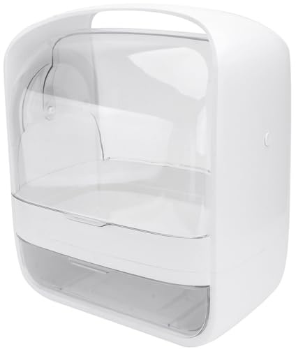 OATIPHO Organizer Cosmetici Piccolo in Plastica Abs Bianco, Contenitore Trucco Pratico e Decorativo per Camera e Bagno, Elegante e Funzionale per Uso Quotidiano