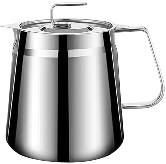 Ceiteo Stainless Steel Bacon Grease Container With Strainer, 2L/68oz Oil Container With Dust-proof Lid For Kitchen Storing Frying Cooking Grease