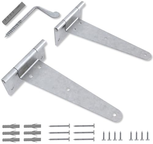 T-Scharnier Set für klappbaren Wandtisch – 2× verzinktes Bandscharnier für Wandmontage – Klapptisch Scharnier 90°-180° – inkl. Montagematerial