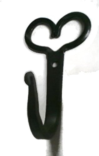 Wrought Iron Hook - Medium Split Heart -Hand Made