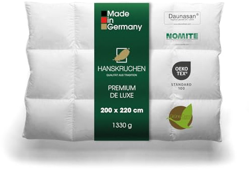 HANSKRUCHEN 975.55.005 Premium de Luxe Daunendecke EXTRA WARM 200x220cm - 1330 gr