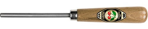 Kirschen 3915000 Round Scraper Burnisher with Wooden Handle, Brown/Grey