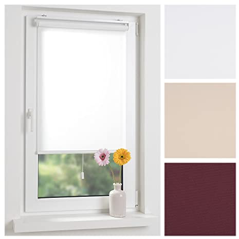 Liedeco Mittelzugrollo, Softrollo Tageslicht | Klemmträger, Montage ohne Bohren B 80 x H 130 | offwithe, weiß