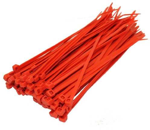 All Trade Direct 200 X Red Cable Ties 200Mm X 4.8Mm Zip Tie Wraps Bases