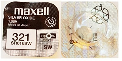 Maxell 321 SR616SW Pila botón, 1.55V - Pack de 10 unidades