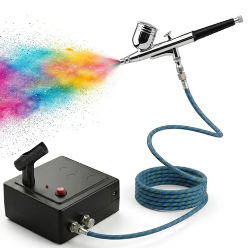 ABEST Dual Action Airbrush Compressor Complete kit Paint Tool for Hobby Model Craft Spraying
