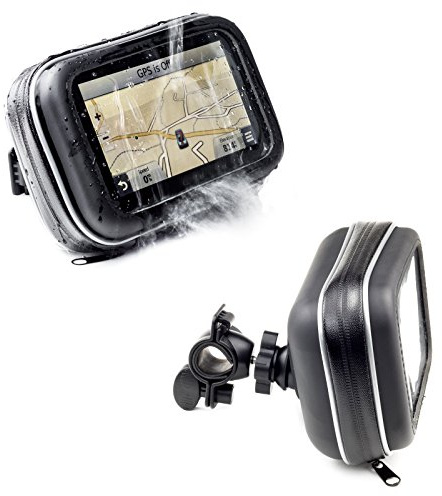 Motorrad/Fahrradlenkerhalter Halter mit wasserdichtem Gehäuse für Garmin Nuvi 57LM 58LM 5'' Sat NAV