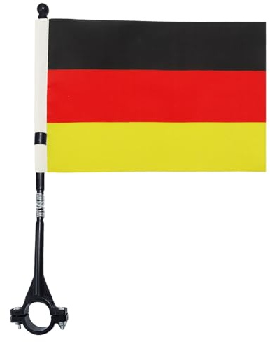 AZ FLAG Fahrradflagge Deutschland 21x15 cm Leichtes Polyester Plastikstab | Für außen Deutsche Fahrradflagge leichte wetterfeste Ausführung mit Kunststoffstab