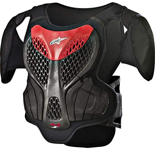 Alpinestars Schwarz Rot 2018 Logo Kinder Mx Körperpanzer (Kinder L/Xl, Schwarz)