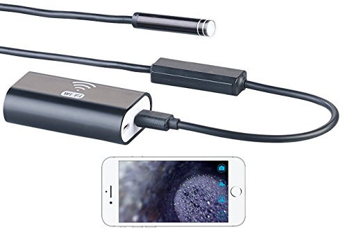 Somikon Inspektionskamera iPhone: WiFi-HD-Endoskop-Kamera für iOS- und Android-Mobilgeräte; 10 m (Inspektionskamera für Handy, Endoskop für iPhone, Mobiltelefon)