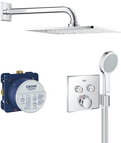 GROHE Grohtherm Smartcontrol - Duschsystem Unterputz (wassersparend, inkl. 2 Absperrventilen & integriertem Brausehalter, Antikalk- System, Verbrühschutz), chrom, 34742000