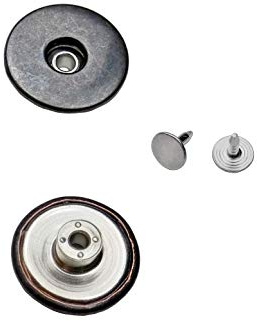 Jeansknöpfe Metallknopfe mit beweglichem Sockel ★ Rostfrei ★ in 14mm, 17mm und 20mm zur Auswahl (10 Stk. mit Nieten, 14mm Schwarz oxidiert)