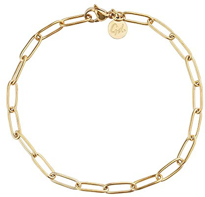 GD GOOD.designs Gliederarmband Gold für Damen mit 18K Vergoldung - Wasserfest - Feingliedrige Armkette aus Edelstahl I Größenverstellbare Gliederkette