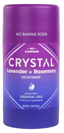 Crystal Magnesium Solid Stick deodorante naturale, non irritante, senza alluminio, per uomini o donne, sicuro ed efficace contro odori, lavanda e rosmarino, 70,9 g