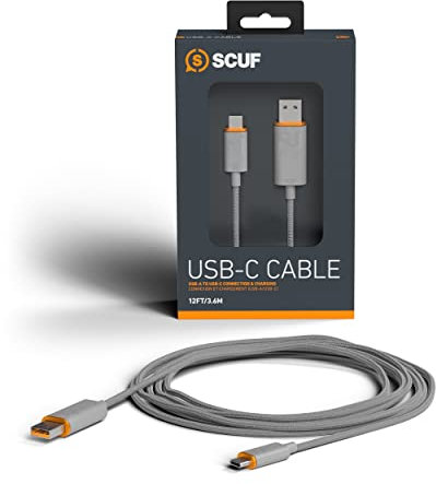 game_video SCUF Cavo Intrecciato USB-C – USB Type C da 2 Metri per la Connessione e la Carica dei Controller per Xbox, dei Controller per PS5 e Smartphone - Grigio Chiaro