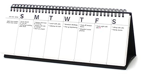 The Weekly Planner with Spiral Bound 60 Pages Undated Blank Desktop Planner Thick Paper