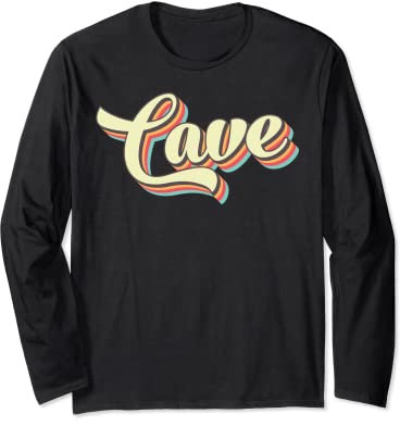 Cave TShirt Retro Art Baseball Fuente Vintage Manga Larga