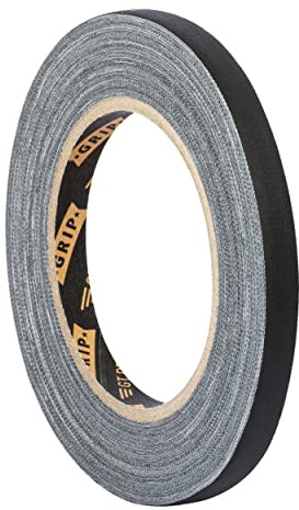 GRIP Eventbasics GT PRO Spike Tape - Gewebeband matt 10 mm x 25 m - schwarz | Gaffa Tape schmal, klebt stark, sehr formanpassungsfähig, beschriftbar, matt, reflexionsfrei, für Deko, Markieren, Basteln