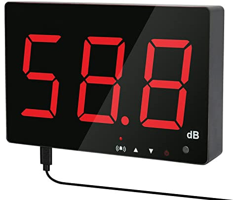 Dezibel Meter Wand hängende Schallpegelmesser Tester 30-130db Dezibel Wand montiert hängende Geräuschmessung mit Alarm, Digitale Lärm Dezibel Meter mit großem