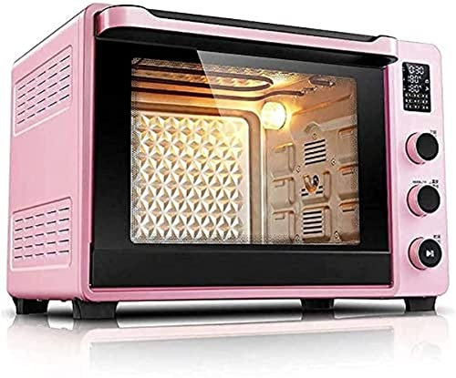 Horno eléctrico de mesa Mini horno de 40 l con placa calefactora, horno doméstico para hornear pasteles, mini horno automático doméstico, pantalla LED, sonda de temperatura dual