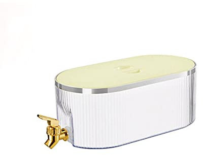 Getränkespender mit Wasserhahn, 5,3 l Saftwasserkrug Heimgetränkespender, Kühlschrank Kaltkessel für Partygetränk, Saft, Eistee (Beige)
