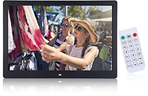 Cadre photo numérique 15,4 - Affichage LED - 1280 x 800 HD - Fonction calendrier - Affichage photo vidéo - Pas de WiFi - Seulement pour USB et carte SD (prise européenne)