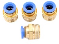 Racor neumático R 3/8 a 8 mm IQS, 4 unidades de conexión de aire comprimido (R 3/8 – 8 mm)