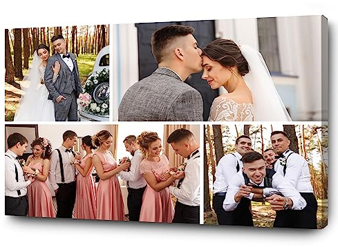 GP TONER Ihr FOTO auf Leinwand Personalisierte Multi Foto Ihr eigenes Bild auf Leinwand mit Holzrahmen Kunstdruck Bild Collage Foto 40x30
