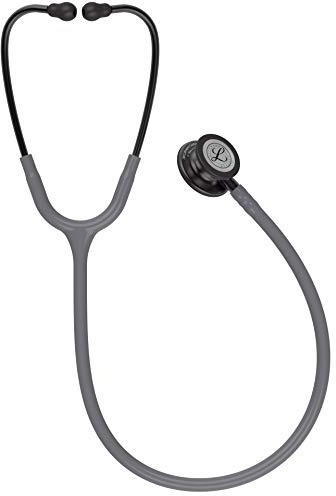 3M Littmann Classic III Stethoskop mit Gratis Gravur und Penlight (Grau/Smoke Edition)