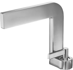 Waschtischarmaturen Badezimmer Messing Einloch-Unterbau-Waschbecken-Waschtischarmatur Mit Deck-Einloch-Hotel-Warm- Und Kaltwasserhahn Silber