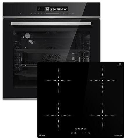 Conjunto: 60cm Horno electrico empotrable EB8017ED + 59cm Placa induccion IH85900RL | Catálisis | Función Pizza | Parrilla | Aire circulante | Aire caliente | Temporizador automático | SET8017IH859RL