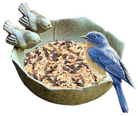 Vogeltränke, Vogelfutterspender, Keramik-Vogeltränke, kreative Vogelfutterstation, Vogelfutterschale, Spielzeug für Hof, Garten, Dekoration, Retro-Finish, Vogelfutterbehälter, Ornamente für Terrasse,