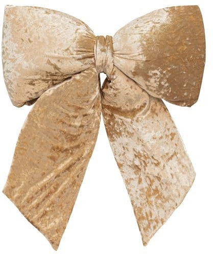 Fiocco imbottito in Velluto champagne giganti 54cm Decorazione Natalizia per Albero e Ghirlanda Dietro Porta (champagne, XXL)