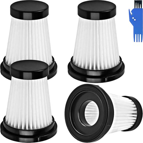EATBALE K12 HEPA Filters Accessories Replacement for Moosoo K12 K13 K12 Pro, for Genius Invictus One 1.0 X7 / 2.0 Cordless Handheld Vacuum Cleaner Parts, 4 x HEPA Filters, 1 x Cleaning Brush (4 Pcs)
