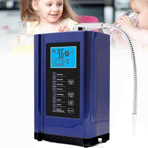 Ionizador de agua, máquina de agua de ácido alcalino, máquina purificadora de agua pH 3.5-10.5, hasta -500 mV ORP, limpieza automática, sistem de filtración de agua alcalina para el hogar,Blue