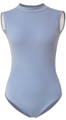ROYAL SMEELA Body ballerina danza classica body senza maniche donne Leotard Balletto body danza collare alto adulta body danza classica donna body ballo Senza schienale adulto body da balletto