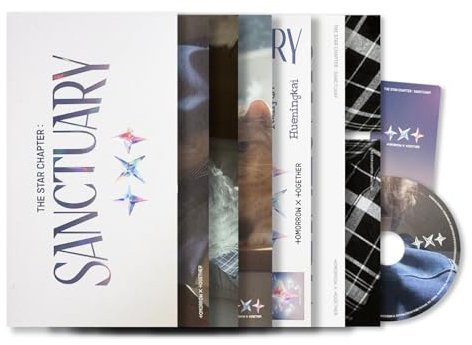 TXT - [The Star Chapter: SANCTUARY] (ANGEL Ver. / Random) Package + Booklet + Postcard + Sticker Pack + Star Board + Mini CD + Photo Card + 5 Extra Photocards