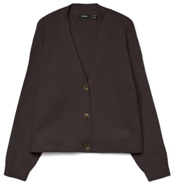 VERO MODA Vmaries LS V-Neck Cardigan BF, Torta al Cioccolato, M