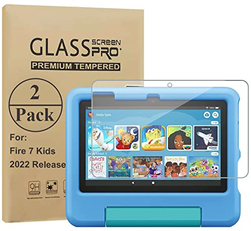 HunDun 2 Pack Screen Protector for 7 Kids Tablet(2022), 9H Hardness Tempered Glass Film