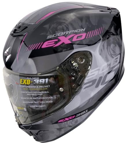 Scorpion Exo-391 AVA Rosa | Casco de Moto Integral Unisex Hombre y Mujer Homologado ECE 22.06 (M)