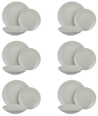 Servizio 18 piatti terracotta grigio Style