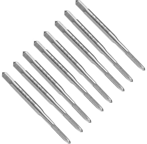 uxcell 8pcs Straight Flute Thread Tap, 2-56 UNC Screw Threading Tapping Tool Thread Milling Machine Taps, High-Speed Steel 6542 (HSS 6542)